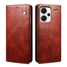 For Redmi Note 13 Pro+ Oil Wax Crazy Horse Texture Leather Phone Case(Brown) - 1