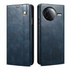 For Redmi K80 Pro Oil Wax Crazy Horse Texture Leather Phone Case(Blue) - 1