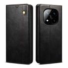 For Redmi Note 14 Pro+ 5G Oil Wax Crazy Horse Texture Leather Phone Case(Black) - 1