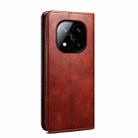 For Redmi Note 14 Pro+ 5G Oil Wax Crazy Horse Texture Leather Phone Case(Brown) - 3