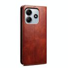 For Redmi Note 14 4G Global 163.25mm Oil Wax Crazy Horse Texture Leather Phone Case(Brown) - 3