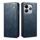 For Redmi Note 14 4G Global 163.25mm Oil Wax Crazy Horse Texture Leather Phone Case(Blue) - 1