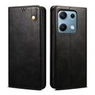 For Redmi Note 14S 4G Oil Wax Crazy Horse Texture Leather Phone Case(Black) - 1