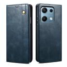 For Redmi Note 14S 4G Oil Wax Crazy Horse Texture Leather Phone Case(Blue) - 1