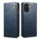 For Redmi A5 4G 171.7mm / Poco C71 Oil Wax Crazy Horse Texture Leather Phone Case(Blue) - 1