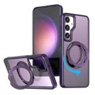 For Samsung Galaxy S24 5G Wing Series MagSafe Magnetic Ring Holder Phone Case(Dark Purple) - 1