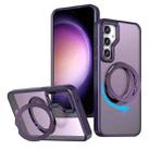 For Samsung Galaxy S23 FE 5G Wing Series MagSafe Magnetic Ring Holder Phone Case(Dark Purple) - 1