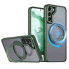 For Samsung Galaxy S22+ 5G Wing Series MagSafe Magnetic Ring Holder Phone Case(Green) - 1