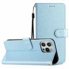 For iPhone 16 Pro Max Silk Texture Horizontal Flip Leather Phone Case(Light Blue) - 1