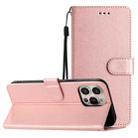 For iPhone 16 Pro Max Silk Texture Horizontal Flip Leather Phone Case(Rose Gold) - 1