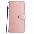 For iPhone 16 Pro Max Silk Texture Horizontal Flip Leather Phone Case(Rose Gold) - 3