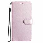 For iPhone 16 Pro Max Silk Texture Horizontal Flip Leather Phone Case(Rose Pink) - 3