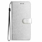 For iPhone 16 Pro Max Silk Texture Horizontal Flip Leather Phone Case(Silver) - 3