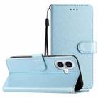 For iPhone 16 Plus Silk Texture Horizontal Flip Leather Phone Case(Light Blue) - 1