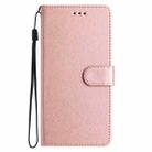 For iPhone 17 Silk Texture Horizontal Flip Leather Phone Case(Rose Gold) - 2