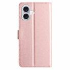 For iPhone 17 Silk Texture Horizontal Flip Leather Phone Case(Rose Gold) - 3