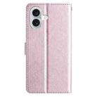 For iPhone 17 Silk Texture Horizontal Flip Leather Phone Case(Rose Pink) - 3