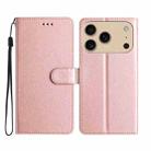 For iPhone 17 Pro Silk Texture Horizontal Flip Leather Phone Case(Rose Gold) - 1