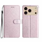 For iPhone 17 Pro Silk Texture Horizontal Flip Leather Phone Case(Rose Pink) - 1