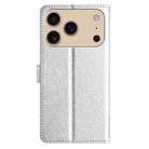 For iPhone 17 Pro Silk Texture Horizontal Flip Leather Phone Case(Silver) - 3