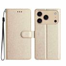 For iPhone 17 Pro Max Silk Texture Horizontal Flip Leather Phone Case(Gold) - 1