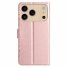 For iPhone 17 Pro Max Silk Texture Horizontal Flip Leather Phone Case(Rose Gold) - 3
