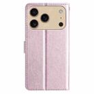 For iPhone 17 Pro Max Silk Texture Horizontal Flip Leather Phone Case(Rose Pink) - 3