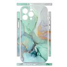 For iPhone 15 Pro Max All-inclusive PET Phone Decal Adhesive Sticker(Green White Marble) - 2