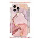 For iPhone 15 Pro Max All-inclusive PET Phone Decal Adhesive Sticker(Pink Marble) - 1