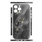 For iPhone 15 Pro All-inclusive PET Phone Decal Adhesive Sticker(Black Gold Marble) - 2