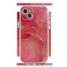 For iPhone 15 Plus All-inclusive PET Phone Decal Adhesive Sticker(Red Marble) - 1