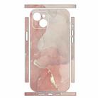 For iPhone 15 Plus All-inclusive PET Phone Decal Adhesive Sticker(Pink White Marble) - 2