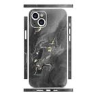 For iPhone 15 All-inclusive PET Phone Decal Adhesive Sticker(Black Gold Marble) - 1