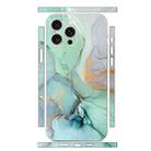For iPhone 14 Pro All-inclusive PET Phone Decal Adhesive Sticker(Green White Marble) - 1