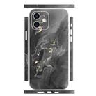 For iPhone 12 All-inclusive PET Phone Decal Adhesive Sticker(Black Gold Marble) - 1