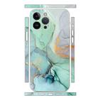 For iPhone 12 Pro Max All-inclusive PET Phone Decal Adhesive Sticker(Green White Marble) - 1