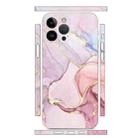 For iPhone 12 Pro All-inclusive PET Phone Decal Adhesive Sticker(Pink Purple Marble) - 1