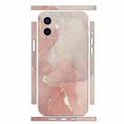 For iPhone 12 mini All-inclusive PET Phone Decal Adhesive Sticker(Pink White Marble) - 1