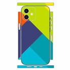 For iPhone 12 Geometric Style All-inclusive PET Phone Decal Adhesive Sticker(Dark Purple Green) - 1