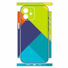 For iPhone 12 Geometric Style All-inclusive PET Phone Decal Adhesive Sticker(Dark Purple Green) - 2