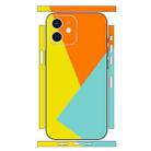 For iPhone 12 Geometric Style All-inclusive PET Phone Decal Adhesive Sticker(Orange Yellow) - 1