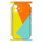 For iPhone 12 Geometric Style All-inclusive PET Phone Decal Adhesive Sticker(Orange Yellow) - 2