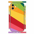 For iPhone 12 Geometric Style All-inclusive PET Phone Decal Adhesive Sticker(Red Yellow Twill) - 1