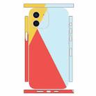 For iPhone 12 Geometric Style All-inclusive PET Phone Decal Adhesive Sticker(Orange Blue) - 1