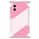 For iPhone 12 Geometric Style All-inclusive PET Phone Decal Adhesive Sticker(Pink Rose Red) - 1