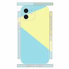 For iPhone 12 Geometric Style All-inclusive PET Phone Decal Adhesive Sticker(Blue Yellow) - 1