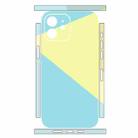 For iPhone 12 Geometric Style All-inclusive PET Phone Decal Adhesive Sticker(Blue Yellow) - 2