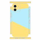 For iPhone 12 Geometric Style All-inclusive PET Phone Decal Adhesive Sticker(Yellow Blue) - 1