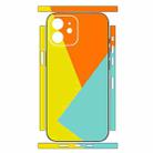 For iPhone 12 mini Geometric Style All-inclusive PET Phone Decal Adhesive Sticker(Orange Yellow) - 2
