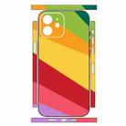 For iPhone 12 mini Geometric Style All-inclusive PET Phone Decal Adhesive Sticker(Red Yellow Twill) - 2